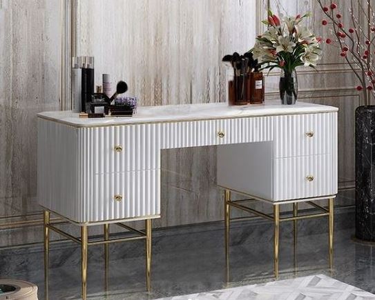 Arvell Fi̇li̇p Beyaz Gold Makyaj Masası