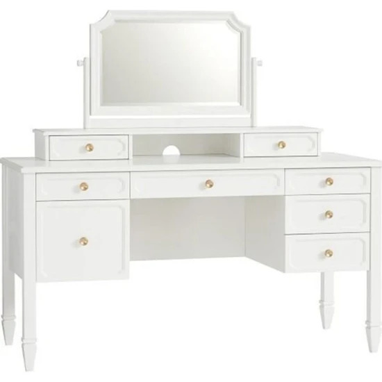 Arvell Aynalı Lake Beyaz Makyaj Masası