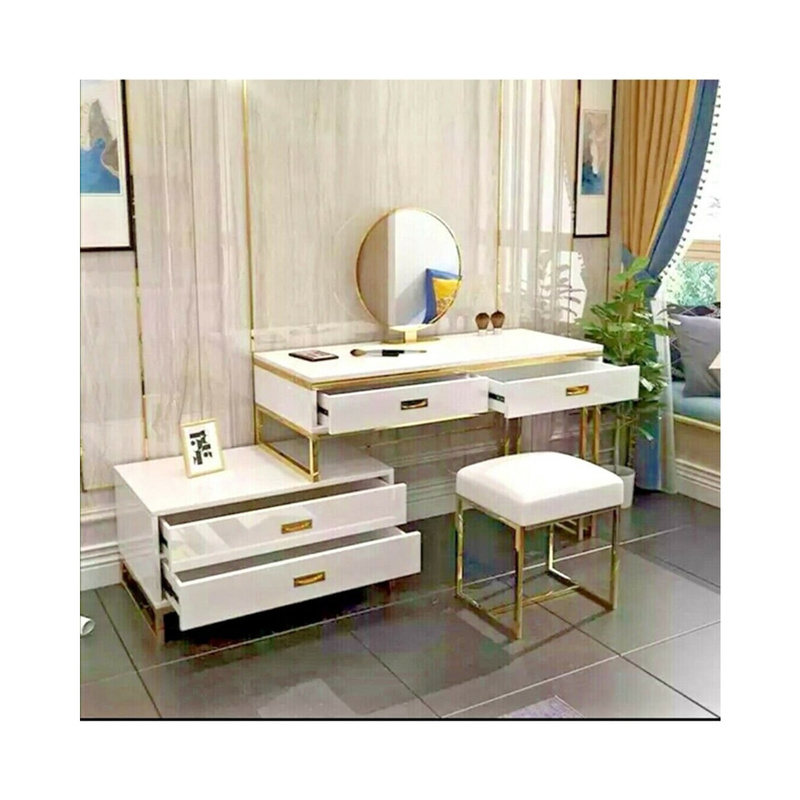 Arvell Gold Parlak 90 CM Makyaj Masası