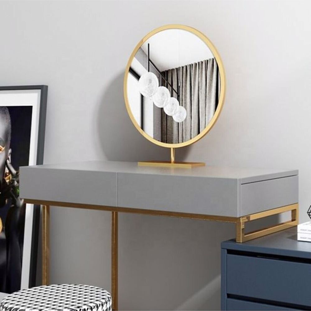 Arvell Pirinç Ayaklı Altın Varaklı Makyaj Masası