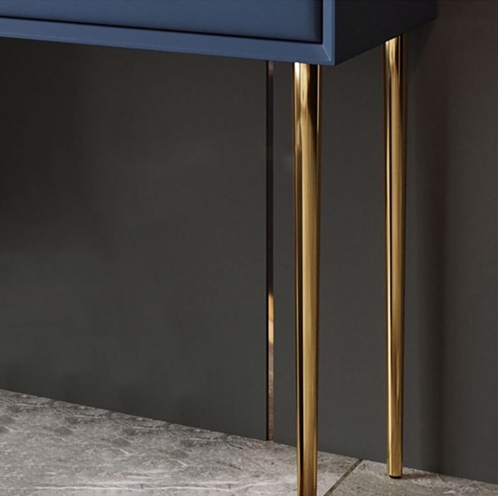 Arvell Vanita Modern Tuvalet Masası Mavi Set